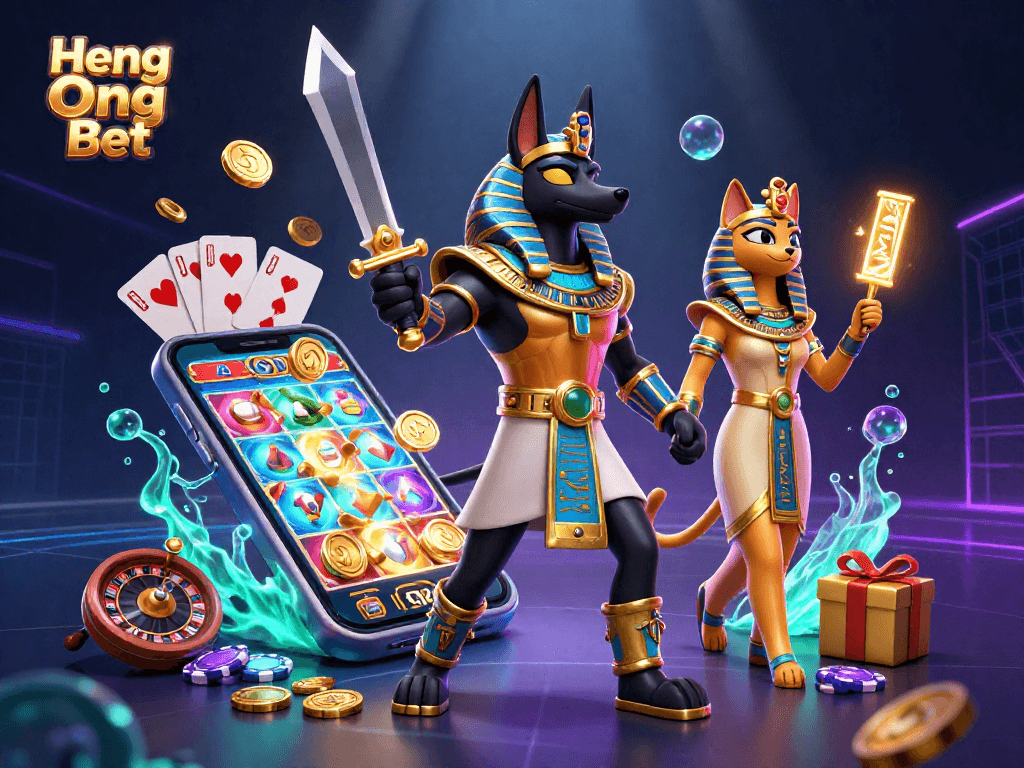 Experience Heng Ong Bet with an engaging 3D scene featuring dynamic casino elements.