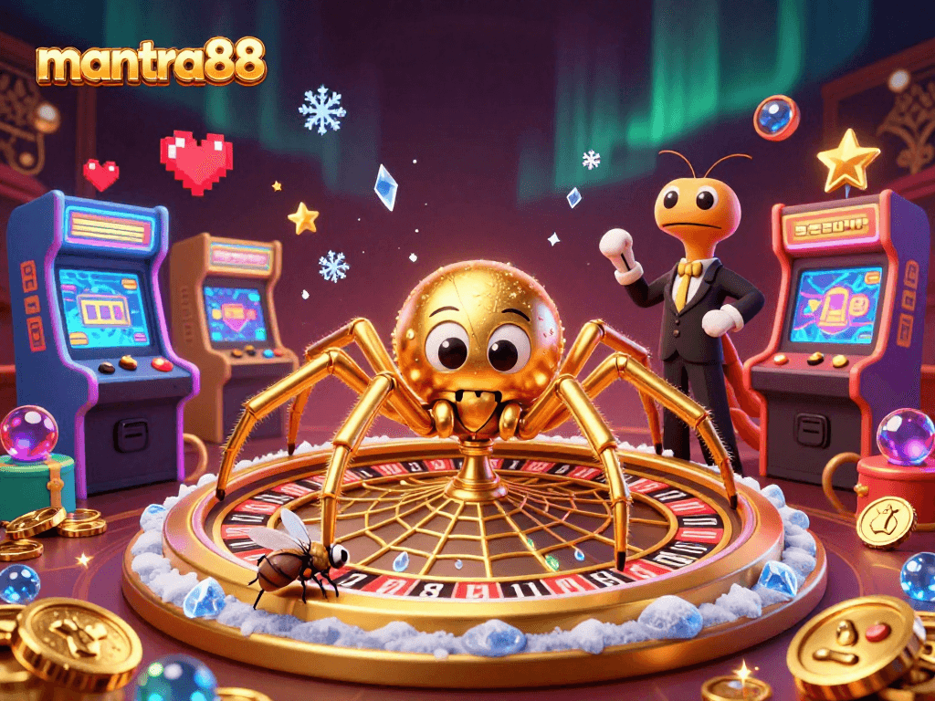 Experience the excitement of mantra88 with an engaging casino scene featuring colorful characters and vibrant game elements.