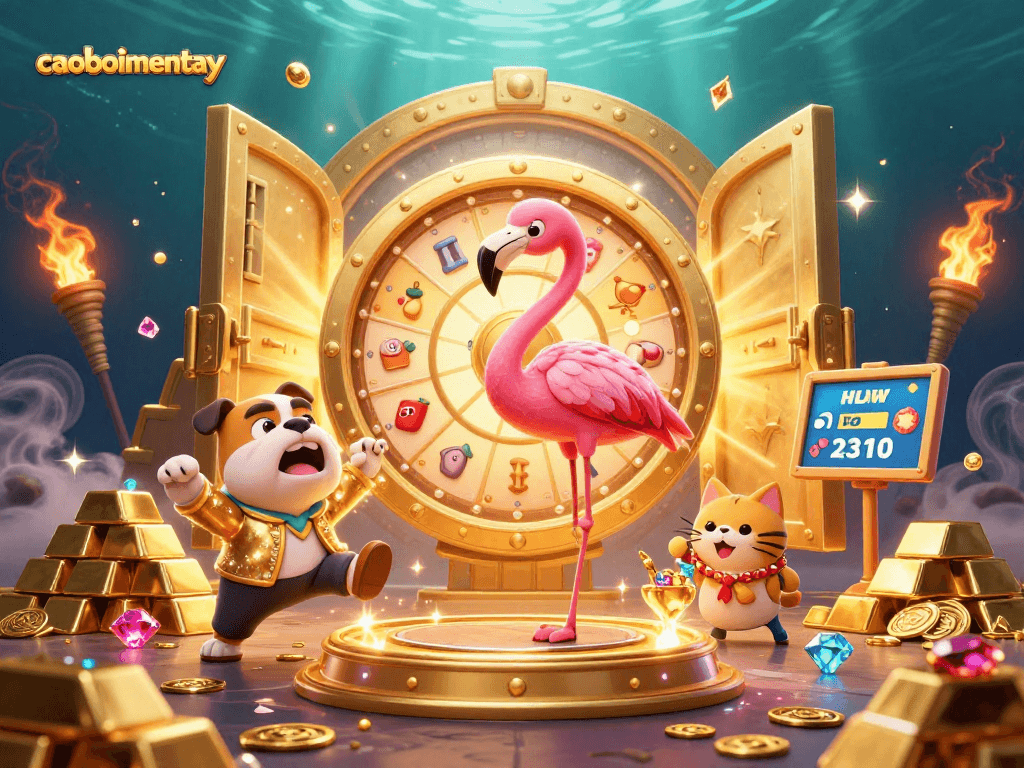 Engaging caoboimientay scene with bright casino elements and a game show atmosphere, showcasing excitement.