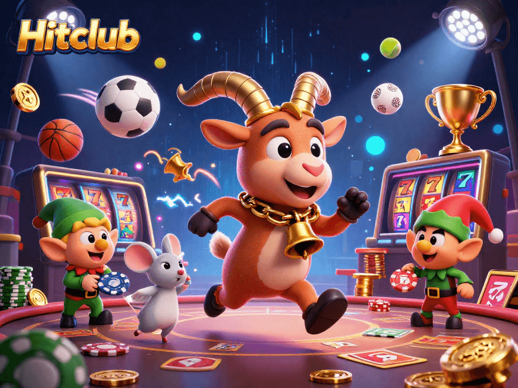 Hitclub offers engaging strategies in a festive, horror-themed casino scene with exciting gaming elements.