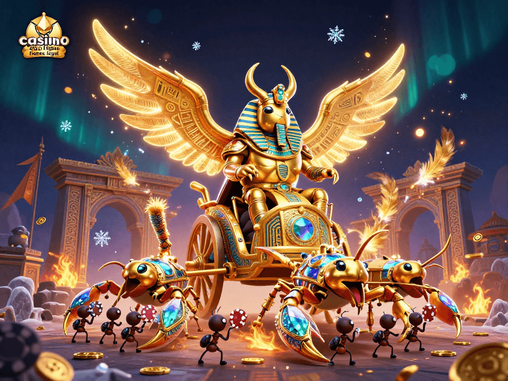 Jouez et gagnez sur le casino en ligne france légal avec des personnages majestueux et des éléments d'or scintillants.