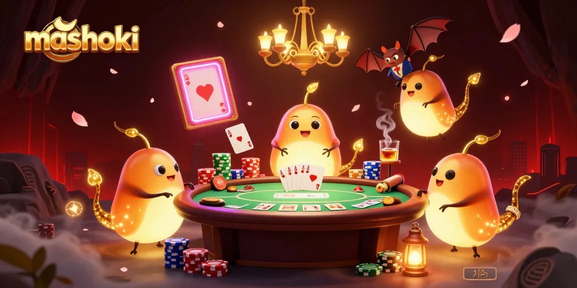 Experience mashoki casino thrills with glowworms lighting up a vibrant poker adventure.