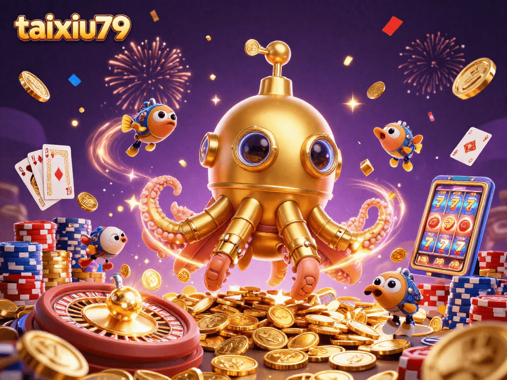 Experience thrilling gameplay with taixiu79 as the golden kraken submarine surfaces through coins