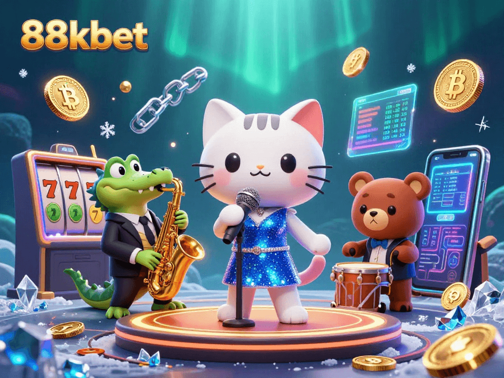 Experience thrilling gameplay at 88kbet with exciting slot reels and vibrant gaming characters.