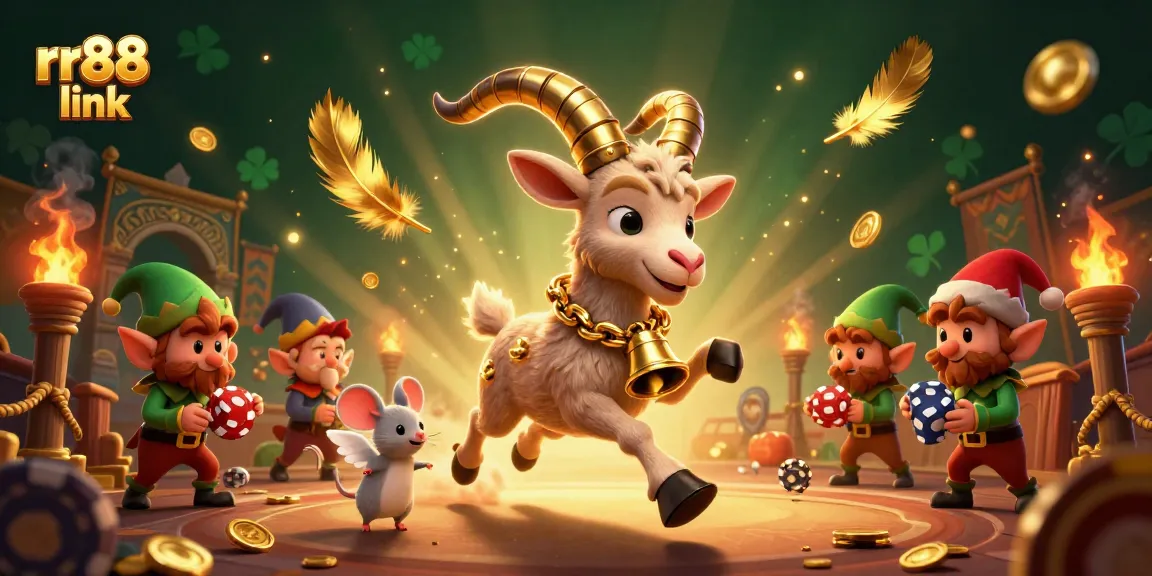 Engage with the rr88 link in a vibrant casino scene showcasing playful characters and thrilling action.
