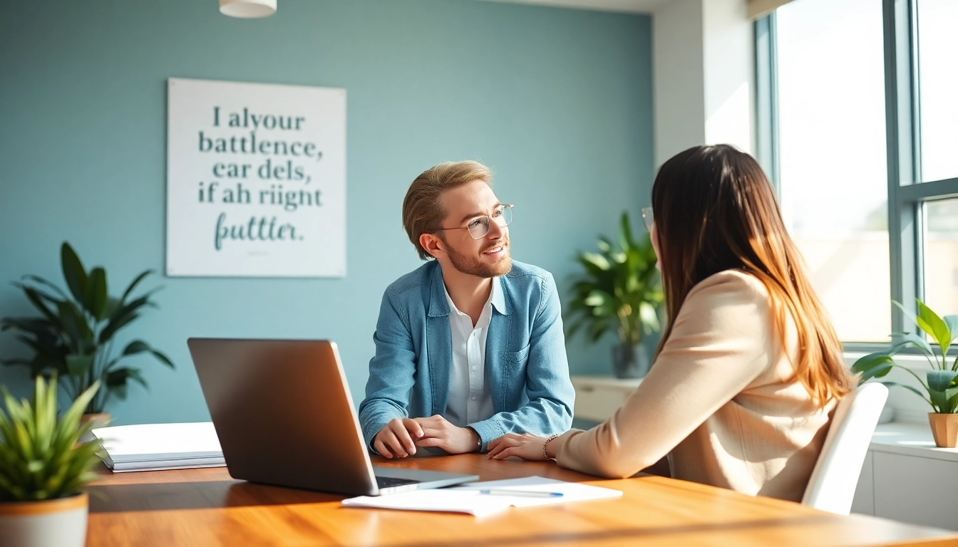 Transformative career coaching session highlighting a supportive interaction between a coach and client.