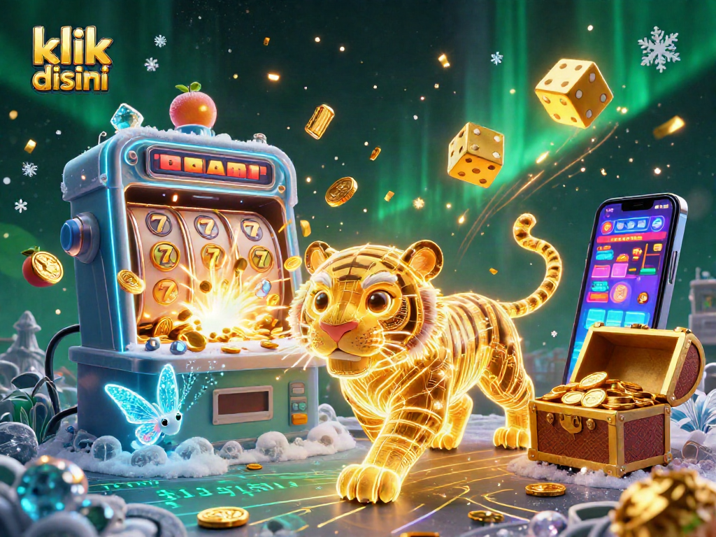Experience thrilling gaming action and vibrant designs in this 3D casino scene featuring klik disini.