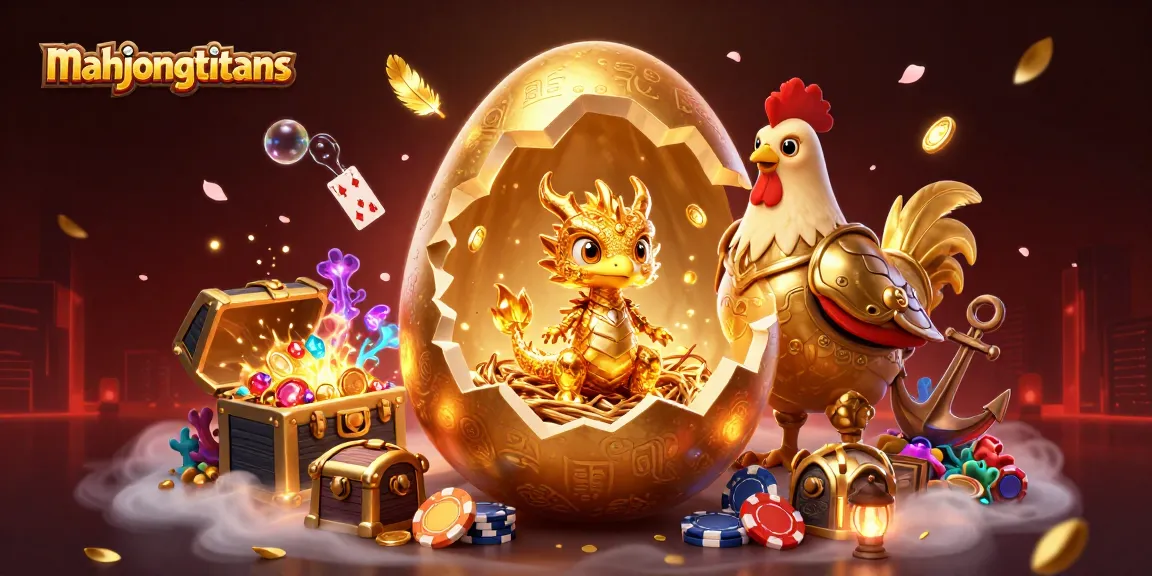 Experience mahjongtitans with a stunning baby dragon and dazzling poker elements in a vibrant casino scene.