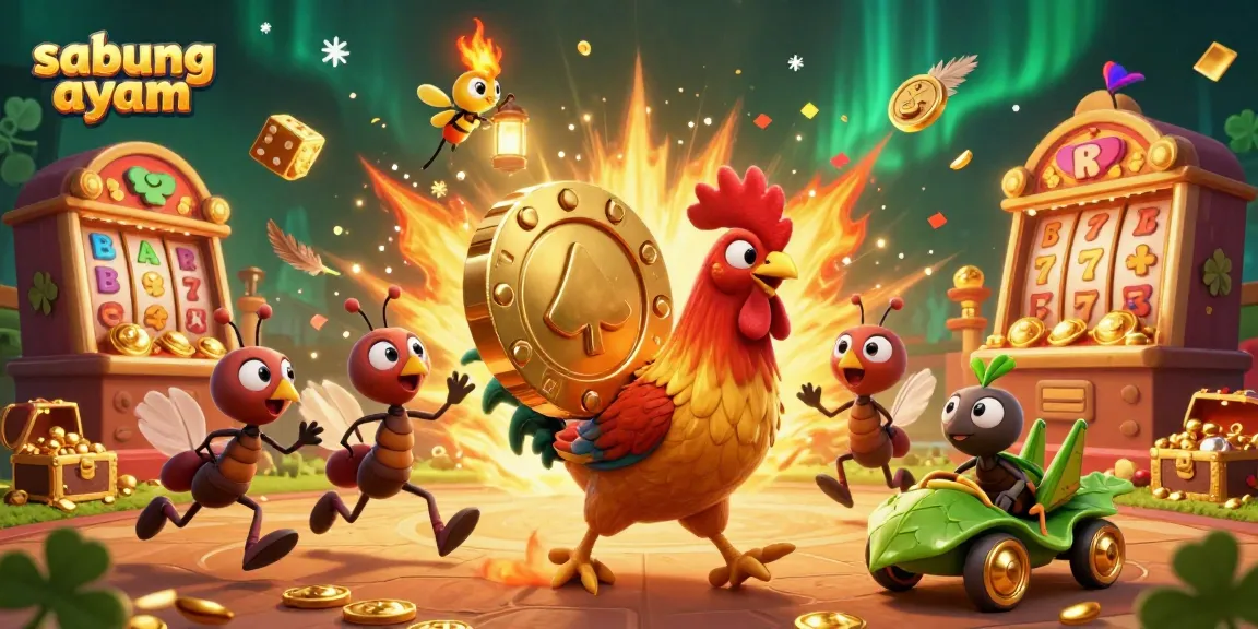Experience sabung ayam with thrilling battles and vibrant visuals in a dynamic casino scene.
