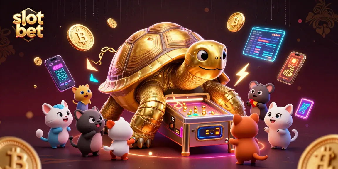 Slot bet dengan mesin pinball yang berkilau dan hewan kecil menunggu untuk bermain.