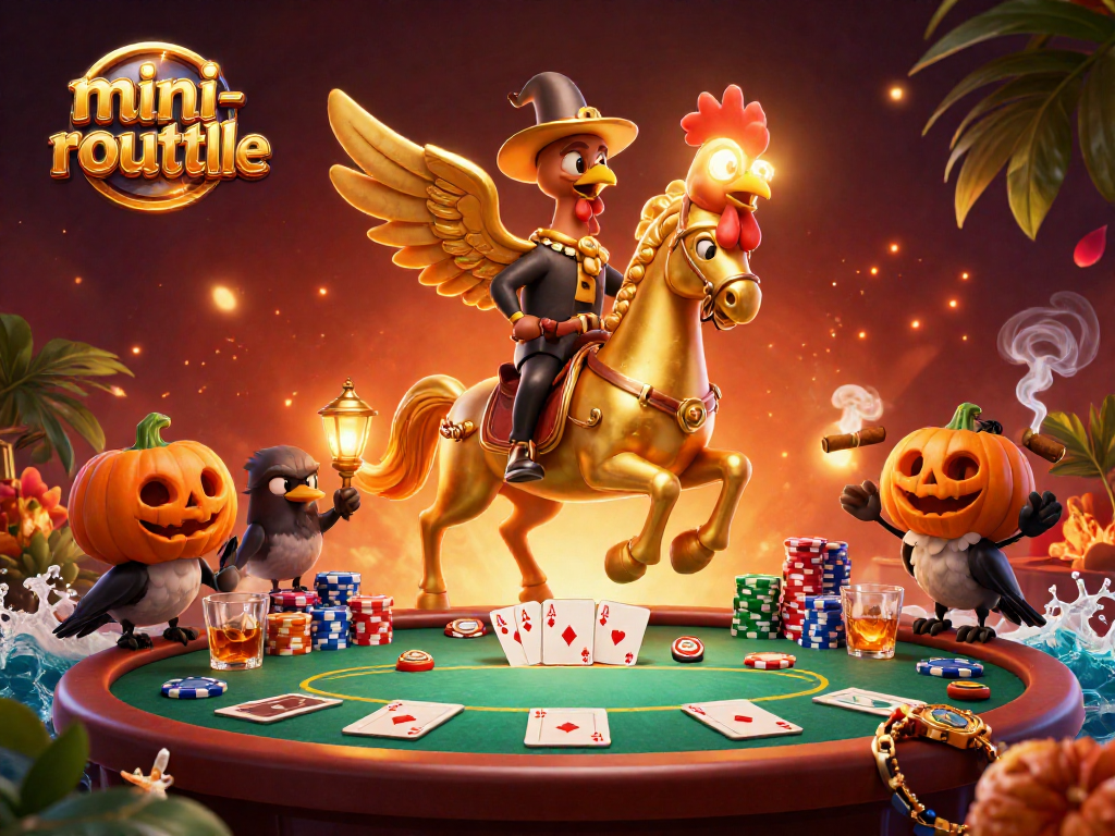 Experience the thrilling mini-roulette action in a vibrant midnight casino scene.