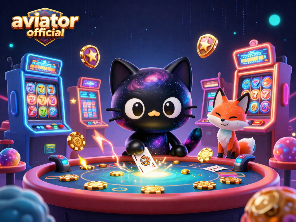 Experience the excitement of aviator official as a cosmic cat and nebula fox spin golden chips at a vibrant casino.
