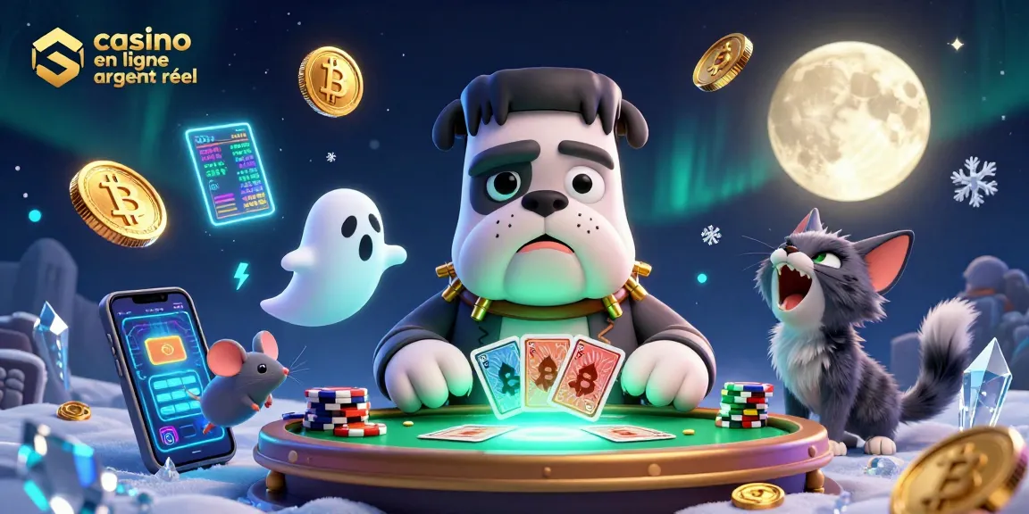 Plongez dans l'univers du casino en ligne argent réel avec des personnages fantastiques jouant aux cartes.