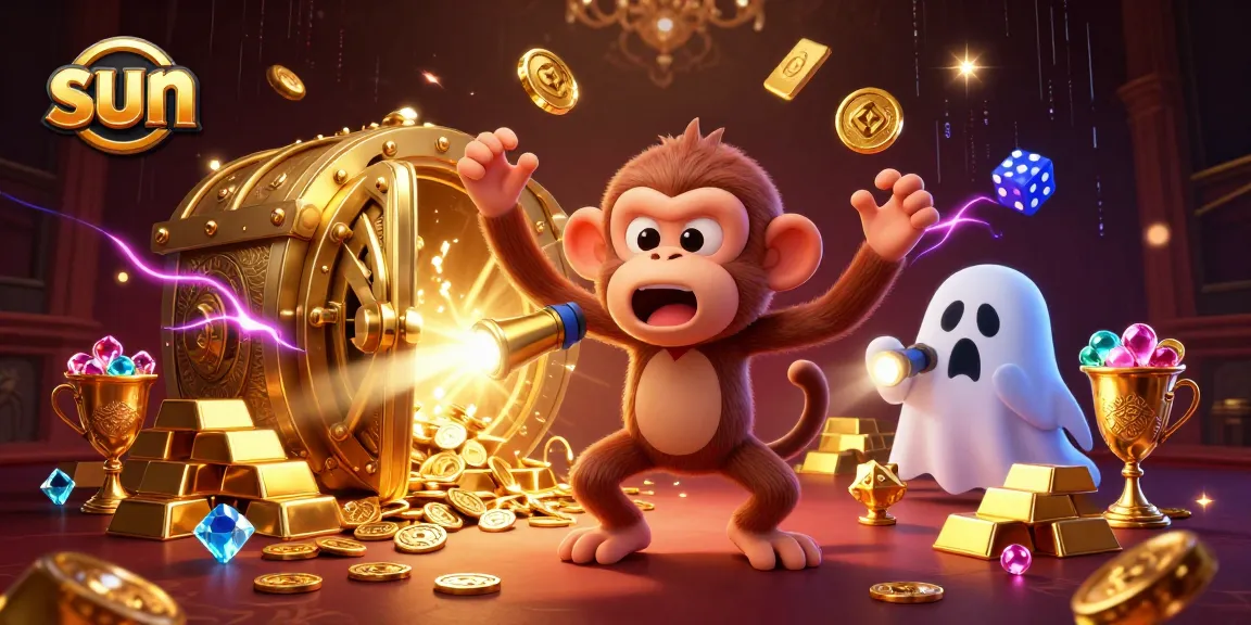 Win big with sun-themed gaming adventures in this animated casino scene.