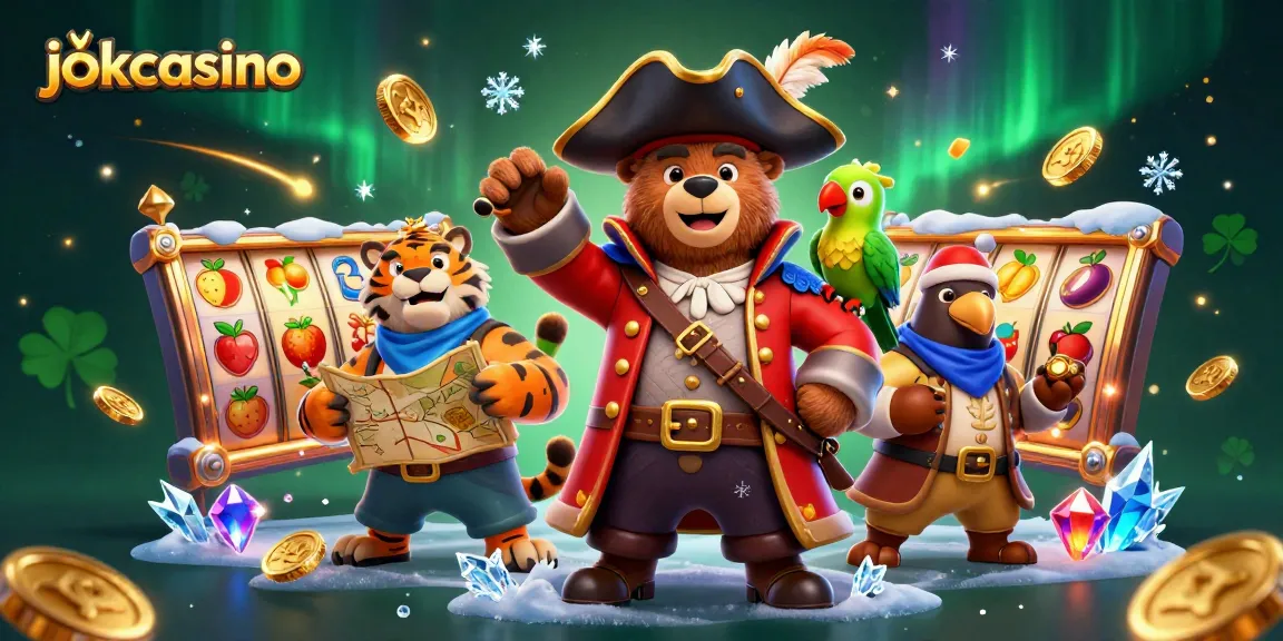 Experience exciting slots action with jokacasino's illustrated pirate adventure featuring vibrant games and treasures.