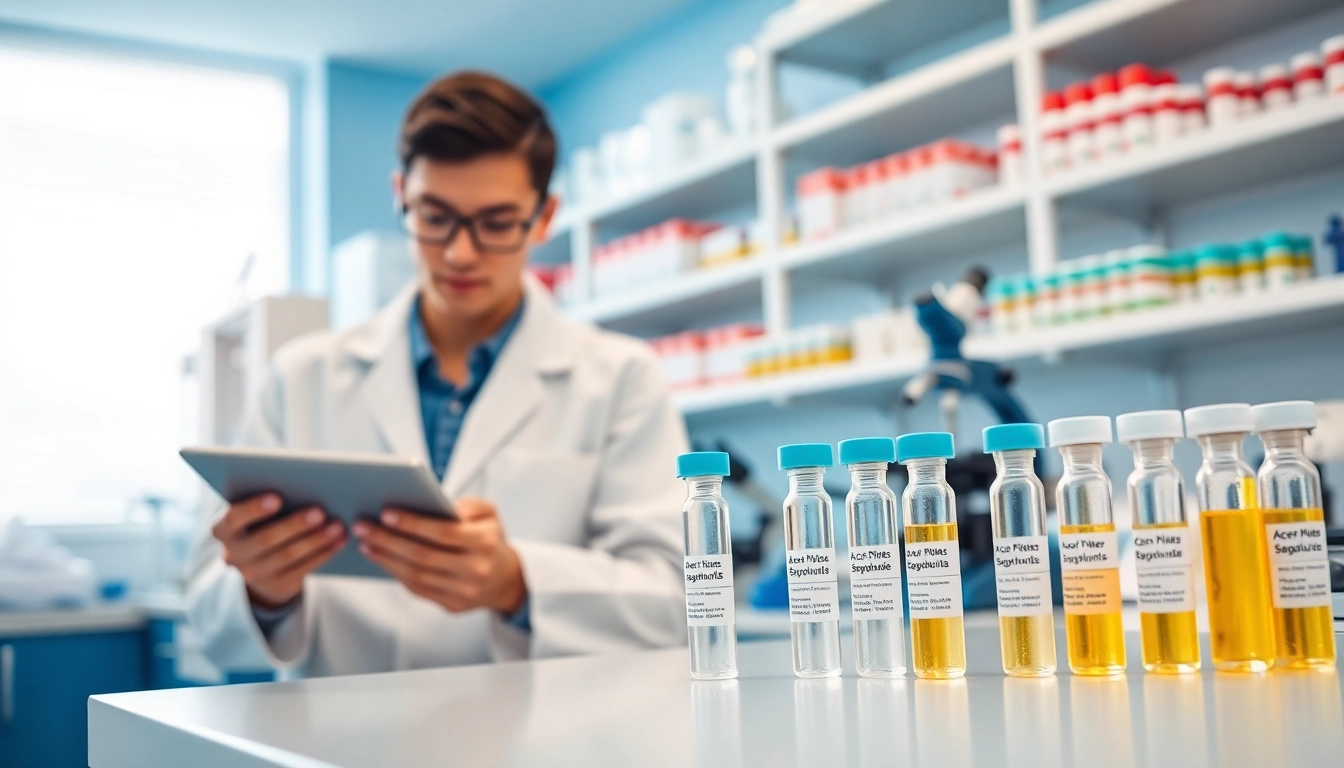 Analyze ac peptides semaglutide in a professional lab setting with various peptide samples.