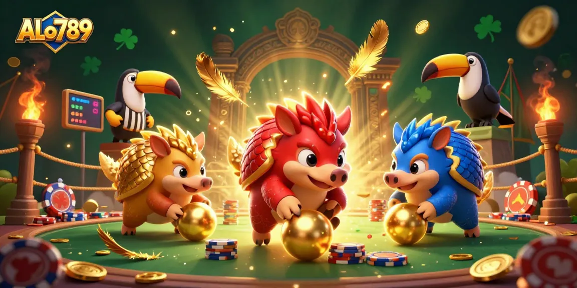 Experience ALo789 with dynamic pangolins in a thrilling casino scene filled with action and excitement.