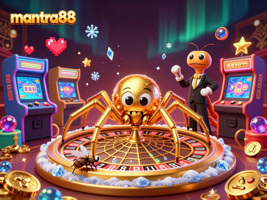 Experience the excitement of mantra88 with an engaging casino scene featuring colorful characters and vibrant game elements.