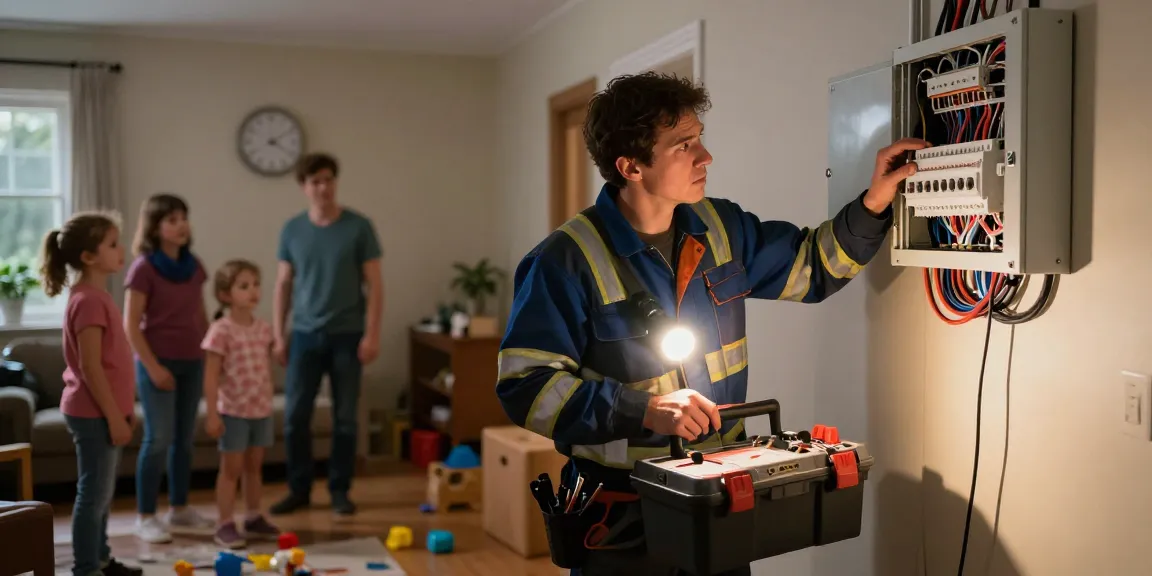 Bromsgrove emergency electrician tackling a power outage in a family home