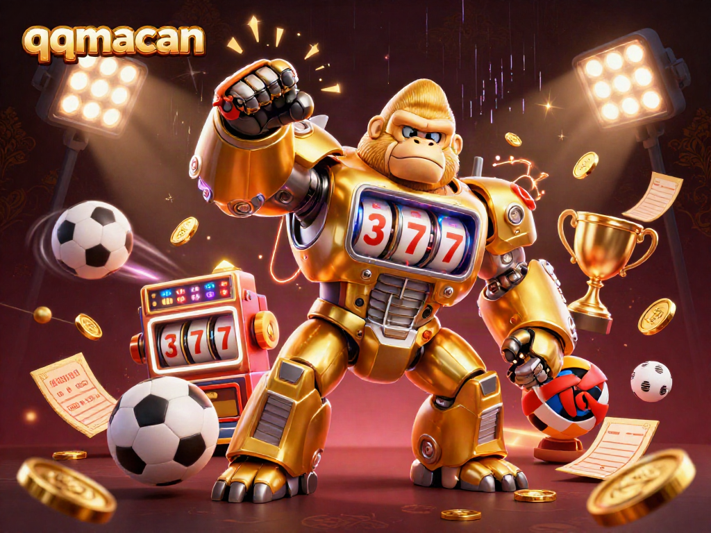 Experience the thrill of qqmacan as the golden gorilla mech bursts with coins while gaming.