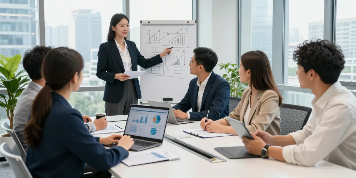 Team collaboration in a modern office showcasing strategies for https://www.www456bd.com/ with charts and documents.