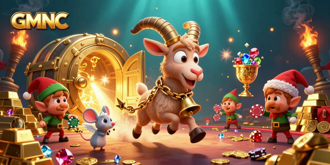 GMNC showcases 3D cartoon characters in a vibrant casino scene, blending festive and spooky elements.