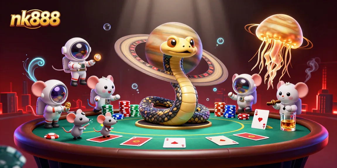 Experience thrilling action at nk888 with a cosmic roulette featuring bets by astronaut mice.