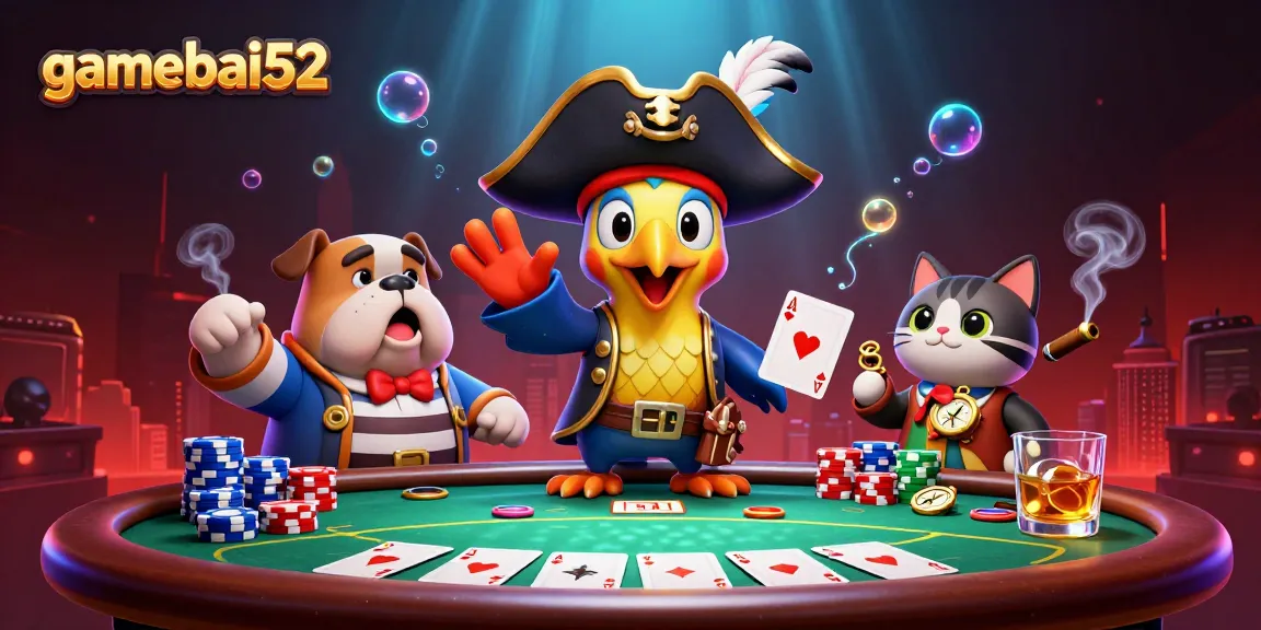 Engage in thrilling gameplay at gamebai52, featuring poker excitement with dynamic 3D characters.