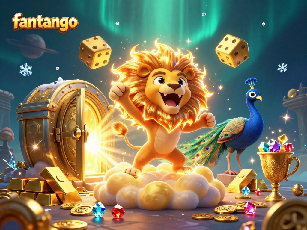 Spin into adventure with fantango, featuring playful casino characters amidst vibrant treasures.