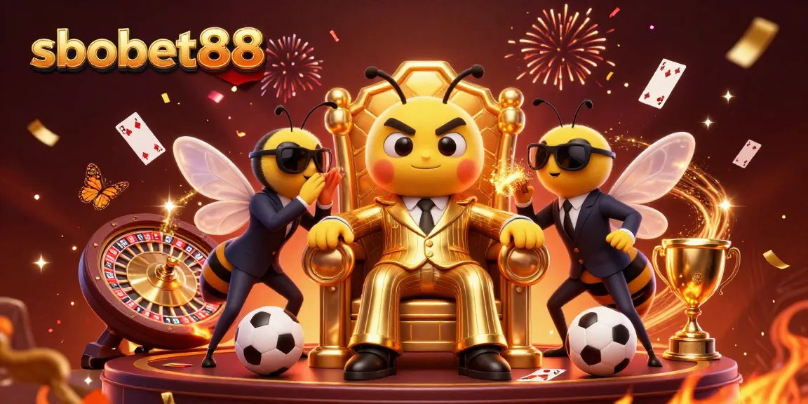 Engage with sbobet88 at a vibrant casino scene featuring fun games and dynamic characters.