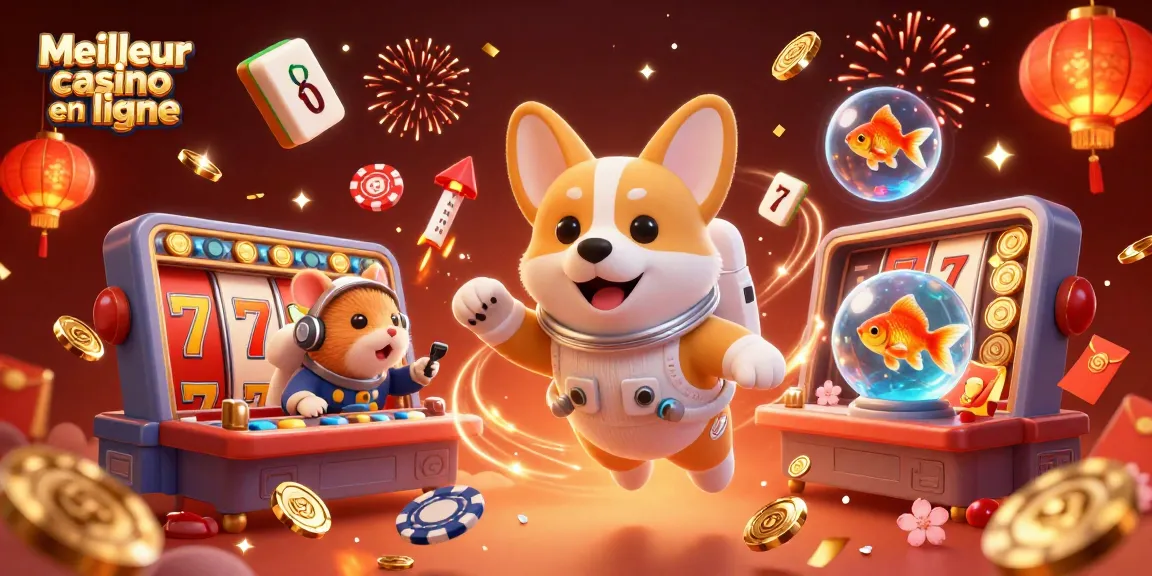 Engage with the Meilleur casino en ligne experience featuring a playful astronaut corgi in an exciting space casino ambiance.