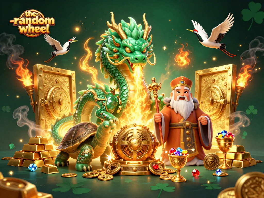 Experience the thrill of the-random-wheel with vibrant casino imagery and winning elements.