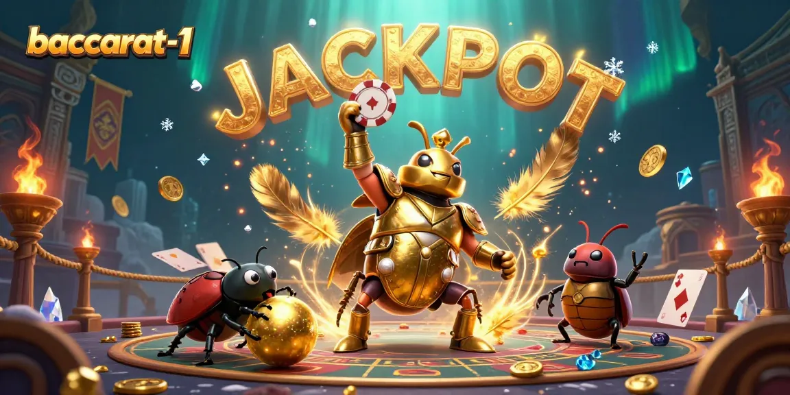 Join the baccarat-1 celebration with unique characters showcasing a vibrant casino atmosphere.