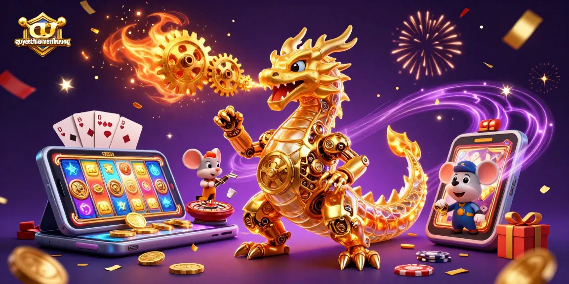 Experience the thrilling action of quyetchientienthuong with dynamic golden dragon and engaging casino elements.