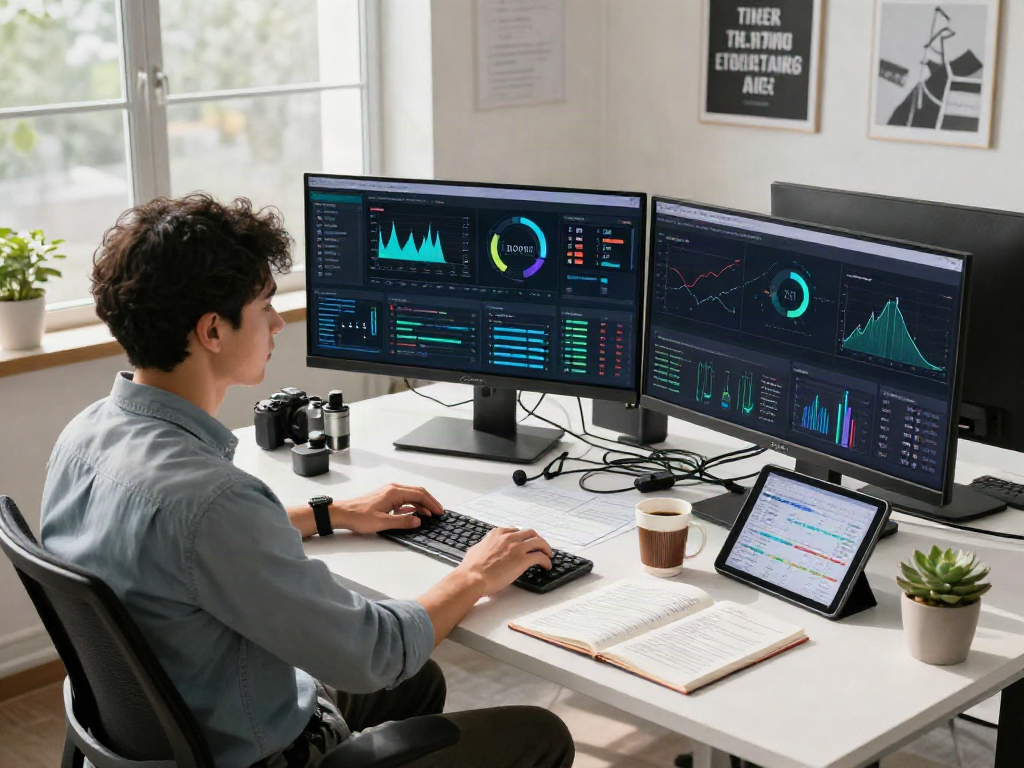 AI Detector algorithms being analyzed in a modern workspace environment.