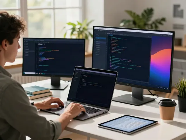 v2rayN官网 software development workspace with screens and notes