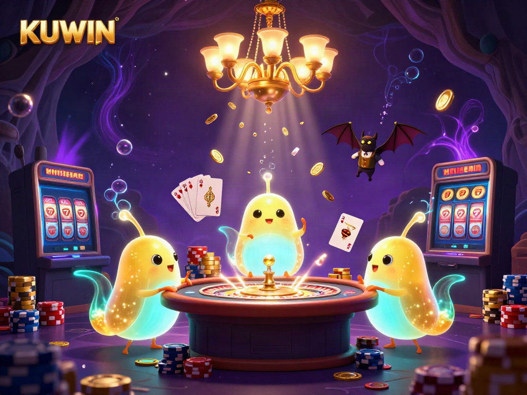 Experience thrilling gameplay with KUWIN's vibrant casino atmosphere, illuminated by glowworms.