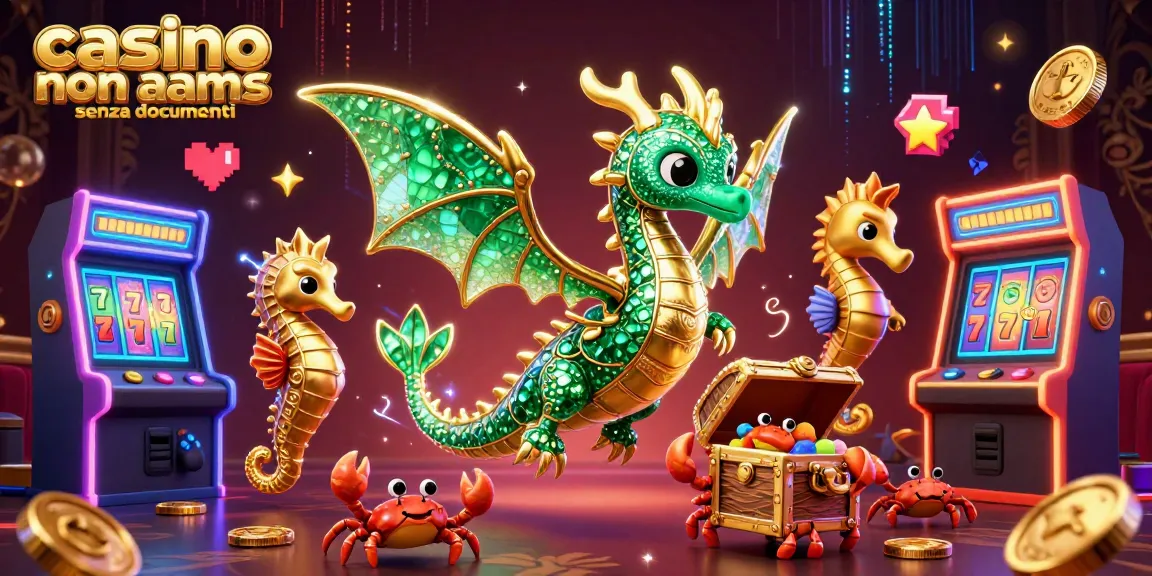 Gioca in casinò non aams senza documenti con una festosa rappresentazione 3D colorata.