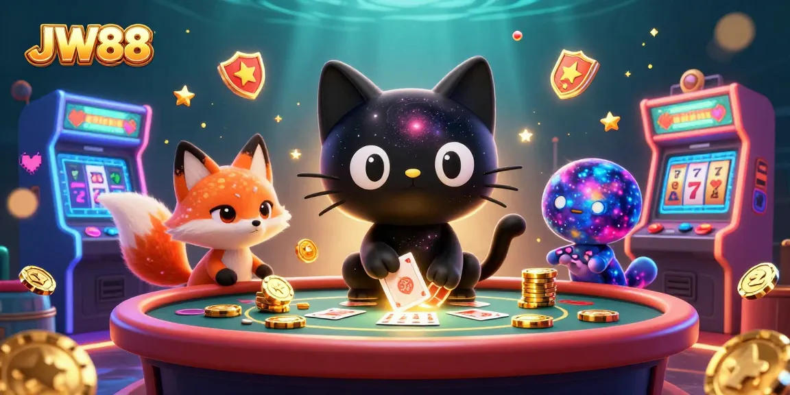 JW88 engages players with dazzling gaming action amidst a cosmic themed casino.