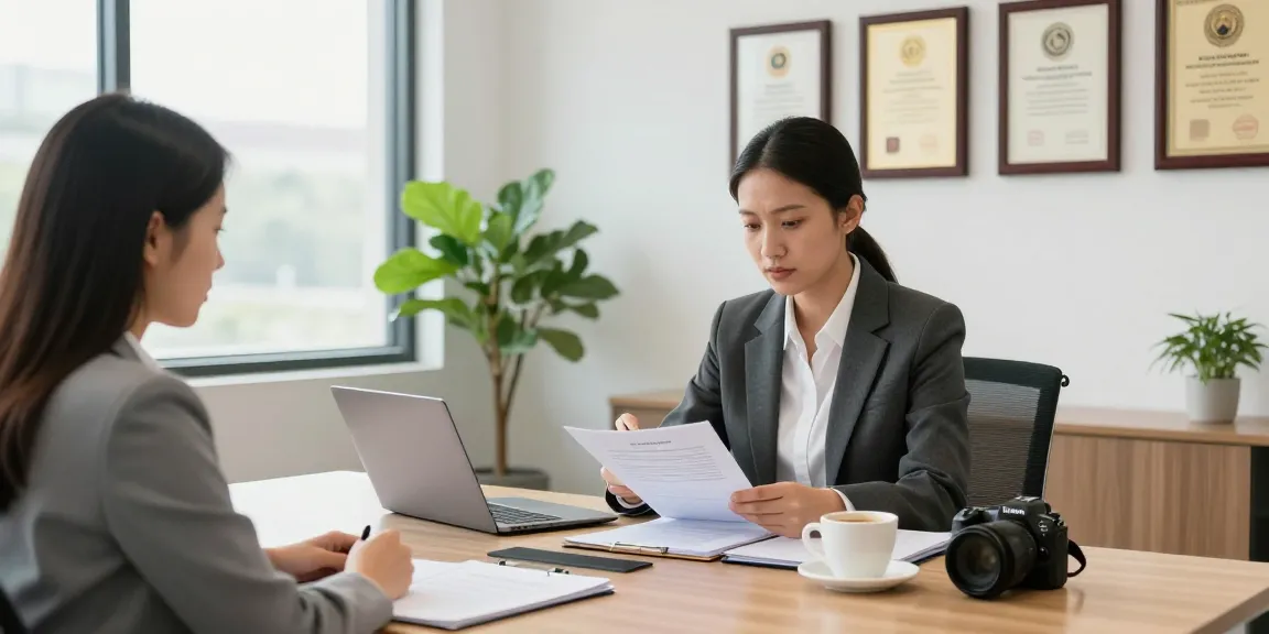 Professional lawyer consulting with a client about legal matters on bing in a modern office.