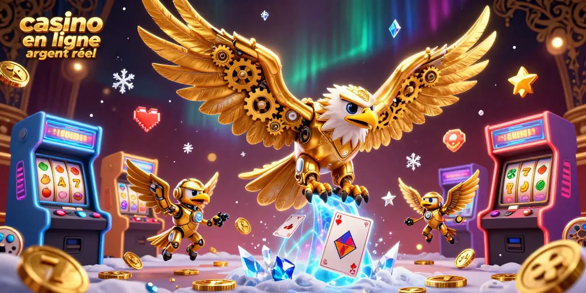 Les joueurs gagnent des jetons avec le casino en ligne argent réel dans une illustration dynamique.
