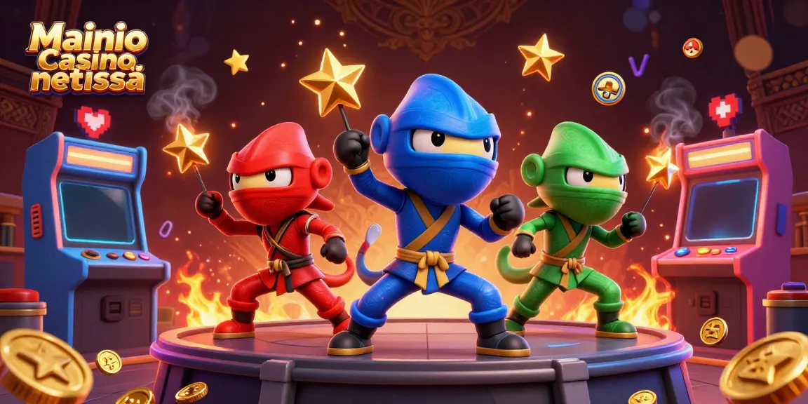 Koe jännittävä Mainio Casino netissä, jossa värikkäät chameleon-hahmot esittävät karate-tyylejä pelisalin keskellä.