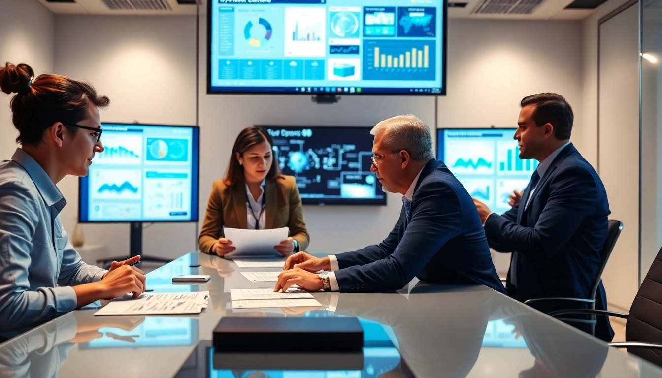 Team collaborating on federal proposal automation in a modern office setting