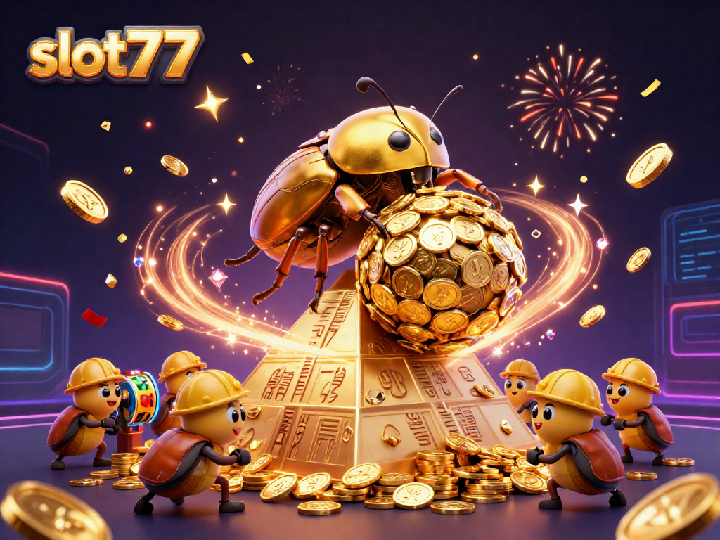 Win big with slot777 at this vibrant 3D casino scene featuring gold coins and jackpot elements!