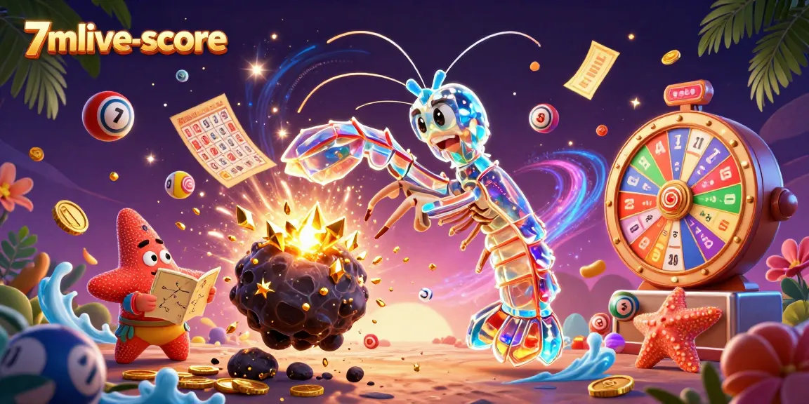 Experience the thrill of gaming with 7mlive-score's vibrant lottery and prize elements.
