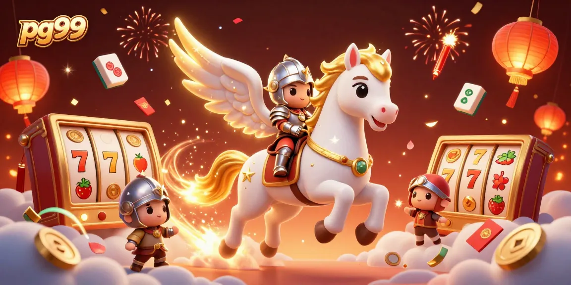 Experience intense winning moments at PG99 with a 3D celestial horse and jackpot elements.