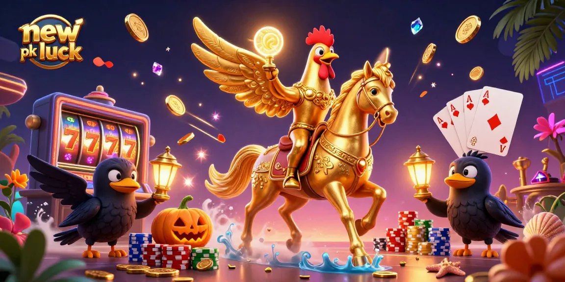 Experience the excitement of new pk luck slots with a dynamic scene of winning action and colorful casino elements.