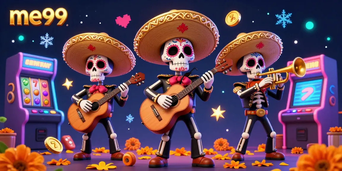 Experience thrilling gaming action at me99 with vibrant Day of the Dead characters and exciting casino elements.