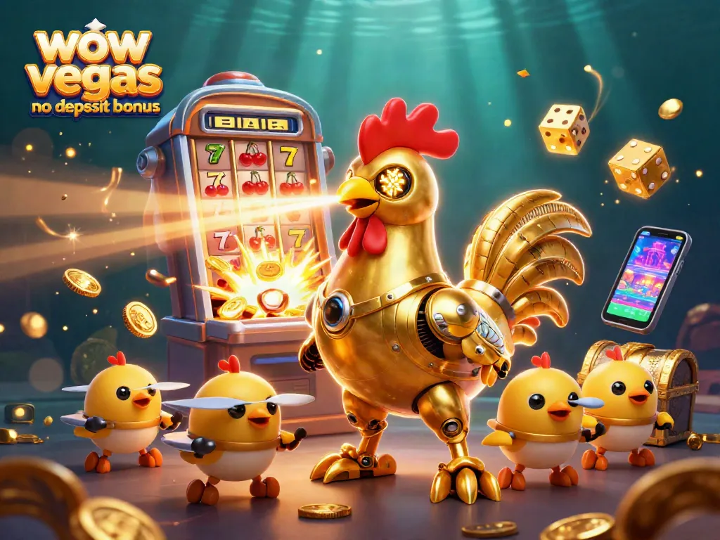 Engage with the wow vegas no deposit bonus in a vibrant, packed casino-themed world with animated elements.