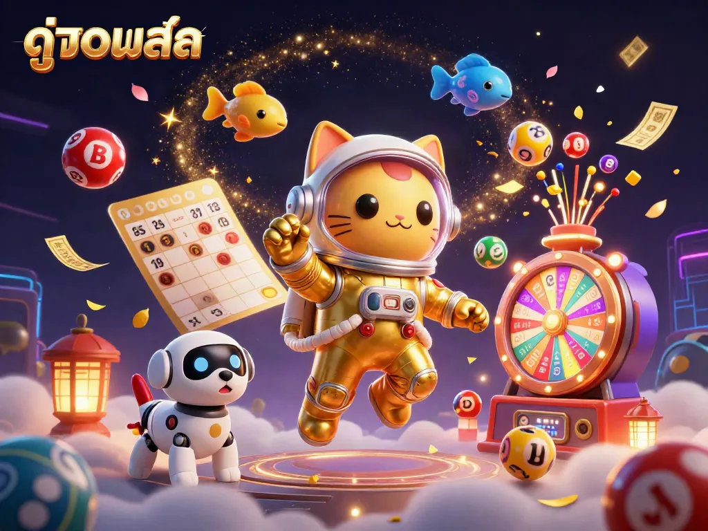 Experience streaming ดูบอลสด with a vibrant 3D illustration showcasing excitement and gaming elements.